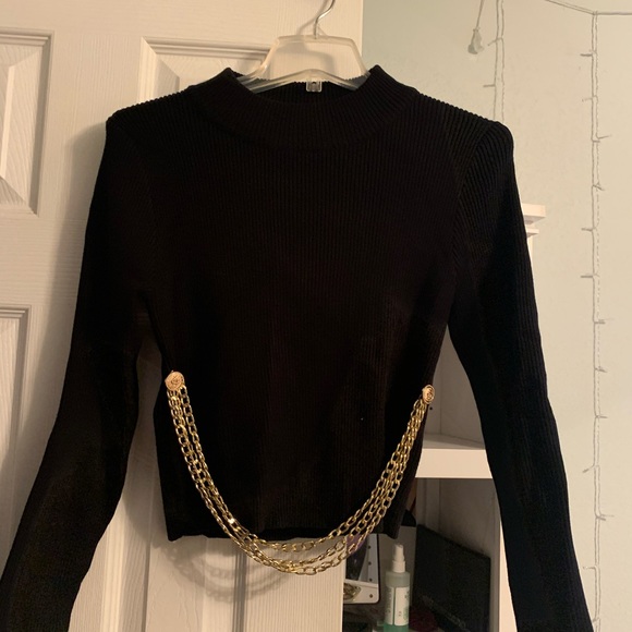 Fashion Nova Tops - Fashion Novas Dont Pull My Chains Cropped Sweater